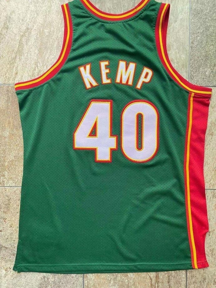 1995-1996 M&N Supersonics Camp #40 Retro Top Quality Dense Embroidery NBA Jersey
