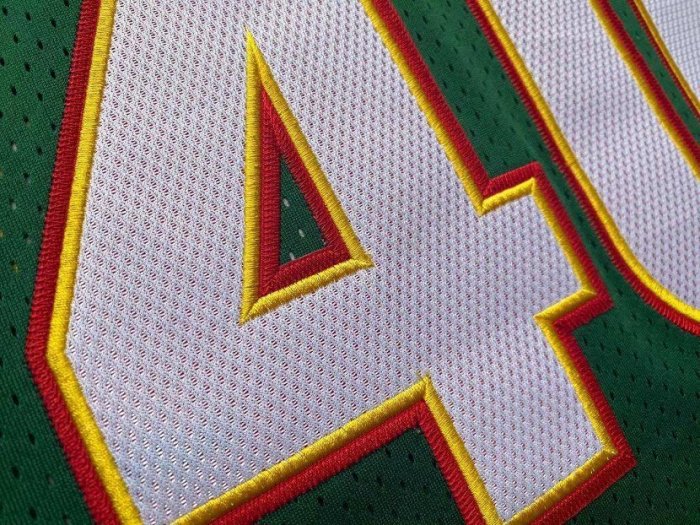 1995-1996 M&N Supersonics Camp #40 Retro Top Quality Dense Embroidery NBA Jersey