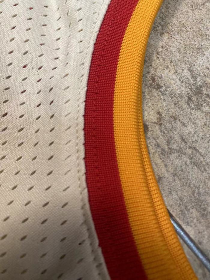 M&N Rockets Olajuwon #34 White Retro Top Quality Dense Embroidery NBA Jersey