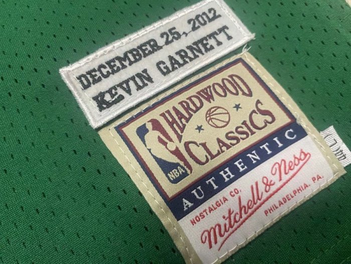 2012 M&N Celtics Garnett #5 Green Retro Top Quality Dense Embroidery NBA Jersey