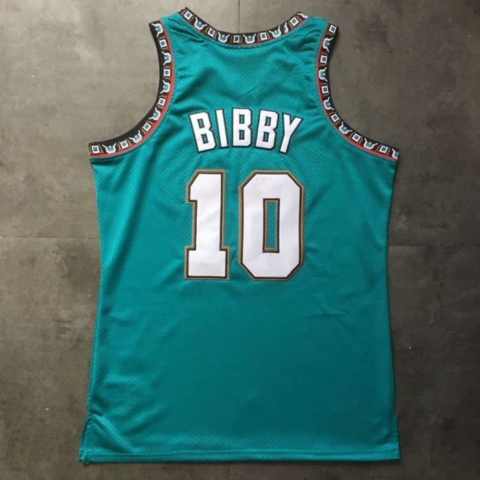 1998-1999 M&N The Grizzlies Bibby #10 Green Retro Top Quality Dense Embroidery NBA Jersey