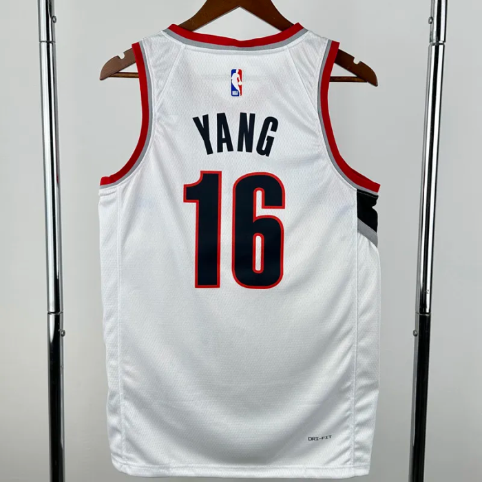 22-23 Trail Blazers YANG #16 White Top Quality Hot Pressing NBA Jersey