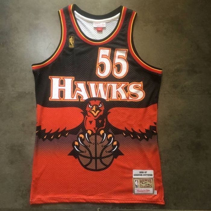 1996-1997 M&N Hawks Mutombo #55 Retro Top Quality Dense Embroidery NBA Jersey