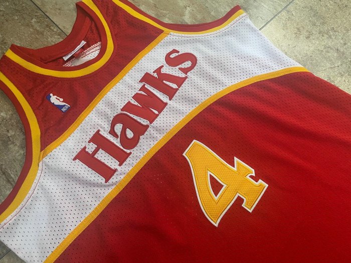 1986-1987 M&N Hawks Webb #4 Retro Top Quality Dense Embroidery NBA Jersey
