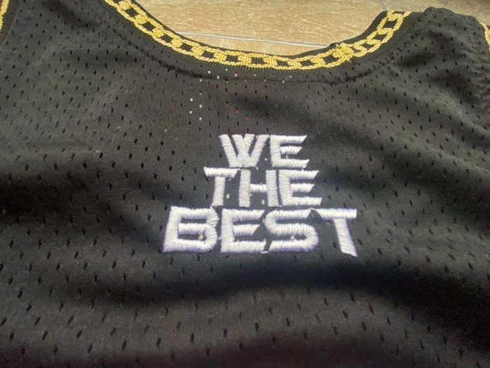 Heat BR Another #1 Black Retro Top Quality Dense Embroidery NBA Jersey