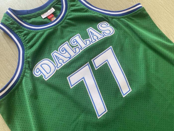 2018-2019 M&N Dallas Doncic #77Green Retro Top Quality Dense Embroidery NBA Jersey