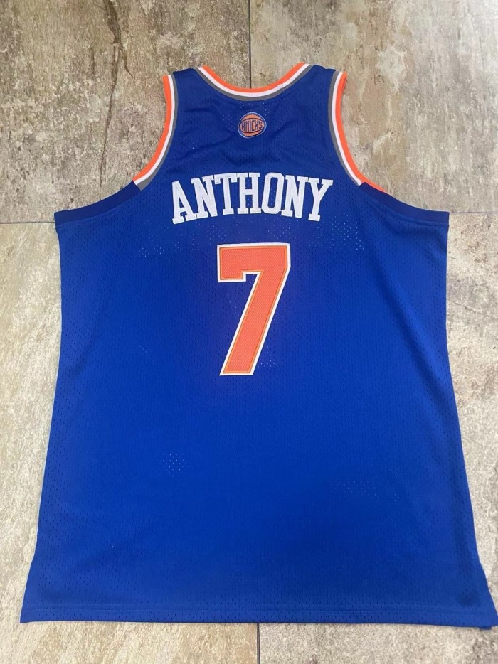 2012-2013 M&N The Knicks Anthony #7 Retro Top Quality Dense Embroidery NBA Jersey