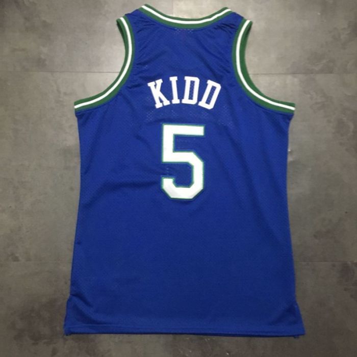 1994-1995 M&N Dallas Kidd #5 Retro Top Quality Dense Embroidery NBA Jersey