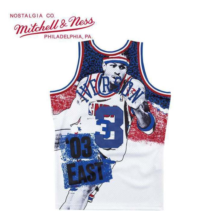 2003 M&N All Stars Iverson #3 Retro Top Quality Dense Embroidery NBA Jersey