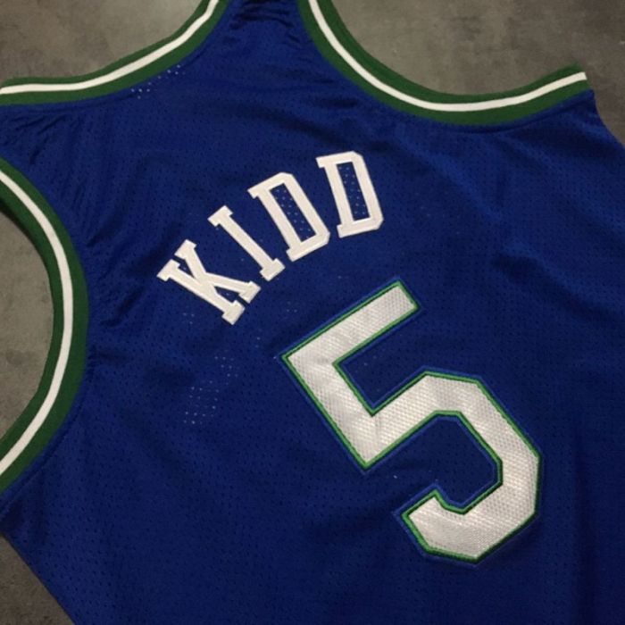 1994-1995 M&N Dallas Kidd #5 Retro Top Quality Dense Embroidery NBA Jersey
