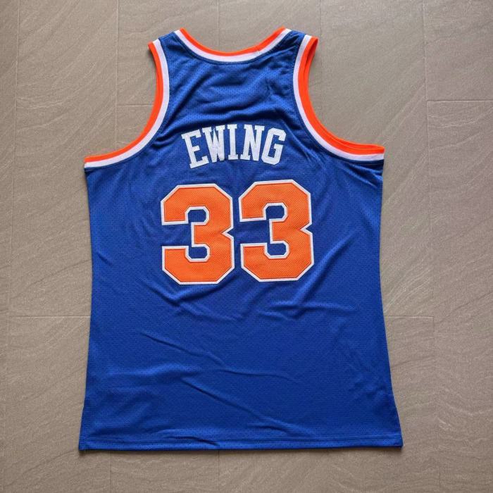 1991-1992 M&N The Knicks Ewing #33 Retro Top Quality Dense Embroidery NBA Jersey