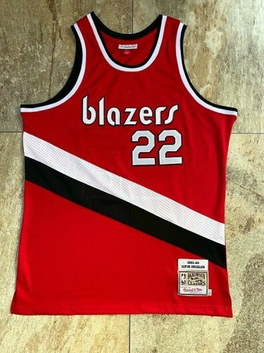 1983-1984 M&N Trail Blazers Drexler #22 Red Retro Top Quality Dense Embroidery NBA Jersey