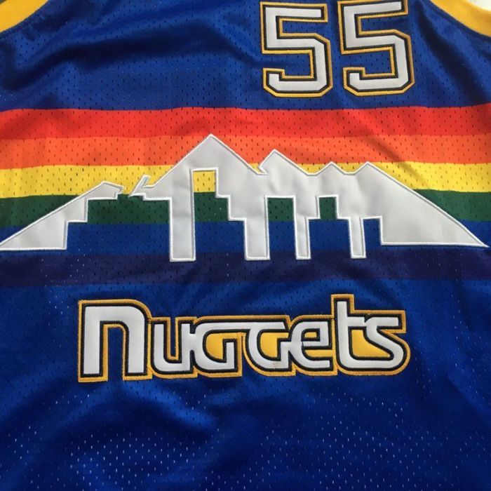1991-1992 M&N Nuggets Mutombo #55 Retro Top Quality Dense Embroidery NBA Jersey