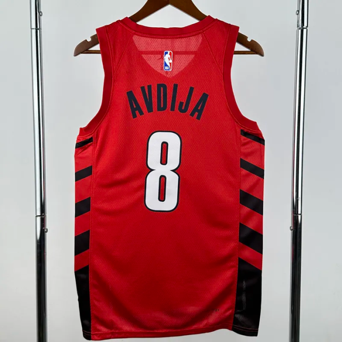 22-23 TRAIL BLAZERS AVDIJA #8 Red Top Quality Hot Pressing NBA Jersey (Trapeze Edition)飞人版