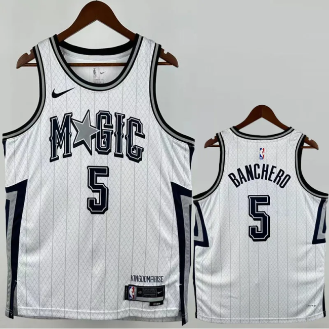 24-25 Magic BANCHERO #5 White City Edition Top Quality Hot Pressing NBA Jersey