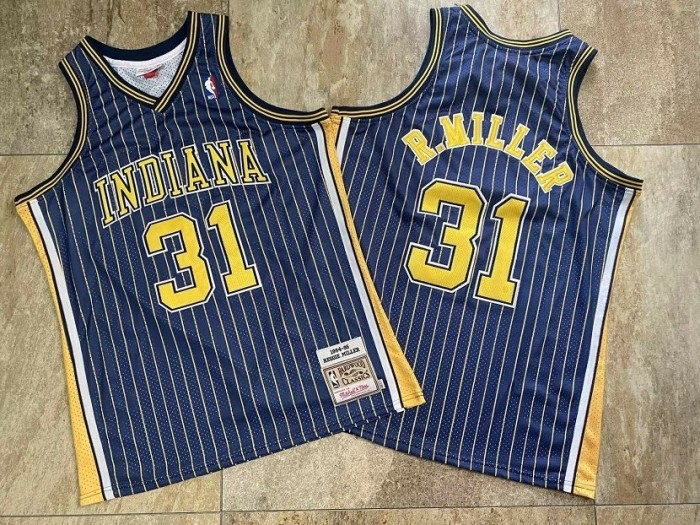 1994-1995 M&N Pacers R.Miller #31 Retro Top Quality Dense Embroidery NBA Jersey