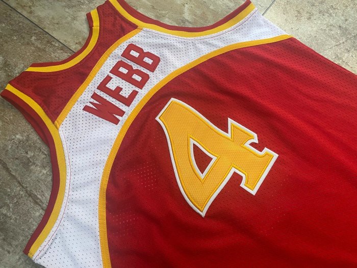 1986-1987 M&N Hawks Webb #4 Retro Top Quality Dense Embroidery NBA Jersey
