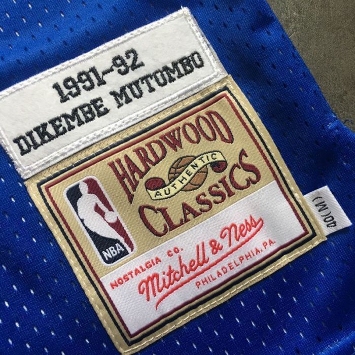 1991-1992 M&N Nuggets Mutombo #55 Retro Top Quality Dense Embroidery NBA Jersey