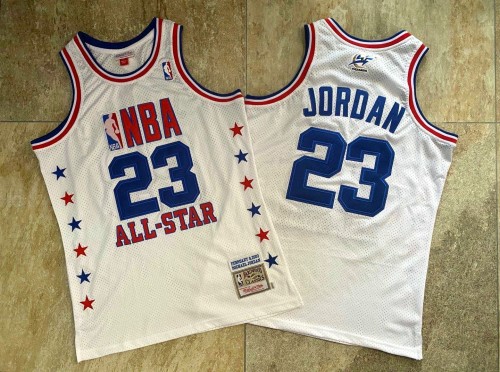 2003 M&N All Stars Jordan #23 White Retro Top Quality Dense Embroidery NBA Jersey