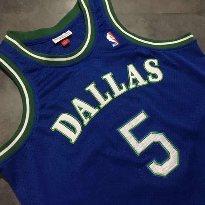 1994-1995 M&N Dallas Kidd #5 Retro Top Quality Dense Embroidery NBA Jersey