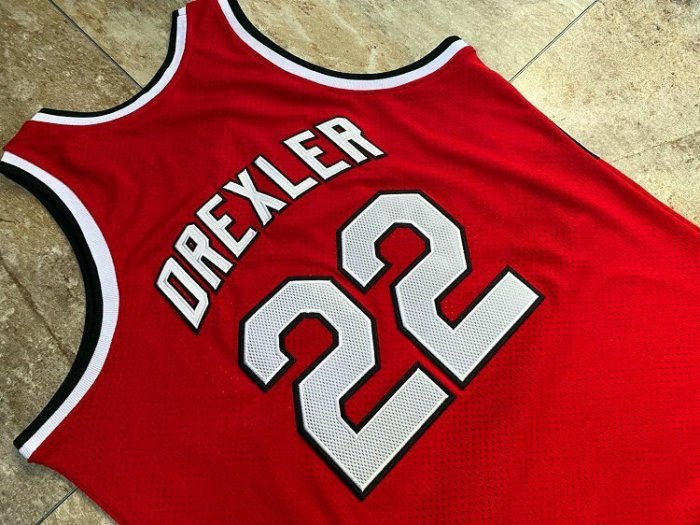 1983-1984 M&N Trail Blazers Drexler #22 Red Retro Top Quality Dense Embroidery NBA Jersey