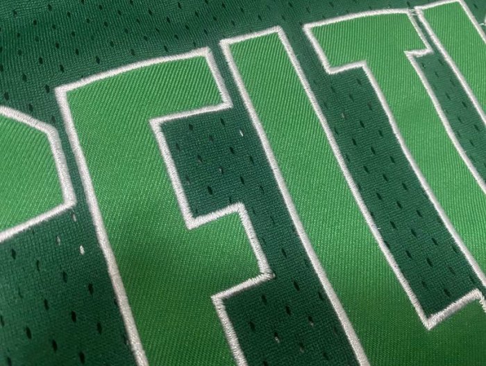 2012 M&N Celtics Garnett #5 Green Retro Top Quality Dense Embroidery NBA Jersey