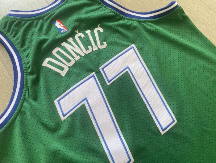 2018-2019 M&N Dallas Doncic #77Green Retro Top Quality Dense Embroidery NBA Jersey