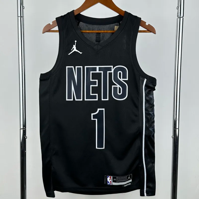 22-23 NETS RUSSELL #1 Black Top Quality Hot Pressing NBA Jersey (Trapeze Edition) 飞人版