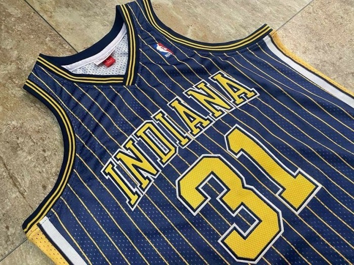1994-1995 M&N Pacers R.Miller #31 Retro Top Quality Dense Embroidery NBA Jersey