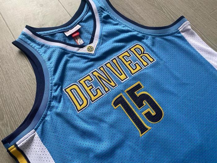 2016-2017 M&N Nuggets Jokic #15 Blue Retro Top Quality Dense Embroidery NBA Jersey