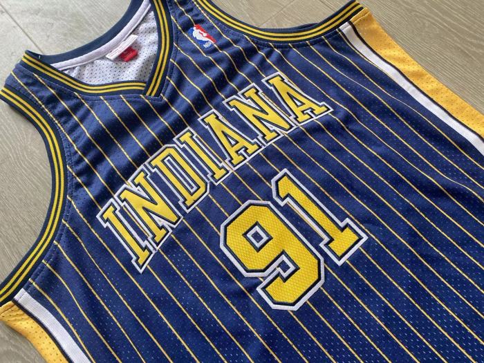 2003-2004 M&N Pacers Artest #91 Retro Top Quality Dense Embroidery NBA Jersey