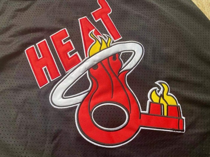 Heat BR Another #1 Black Retro Top Quality Dense Embroidery NBA Jersey
