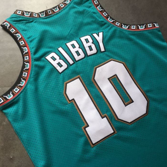 1998-1999 M&N The Grizzlies Bibby #10 Green Retro Top Quality Dense Embroidery NBA Jersey