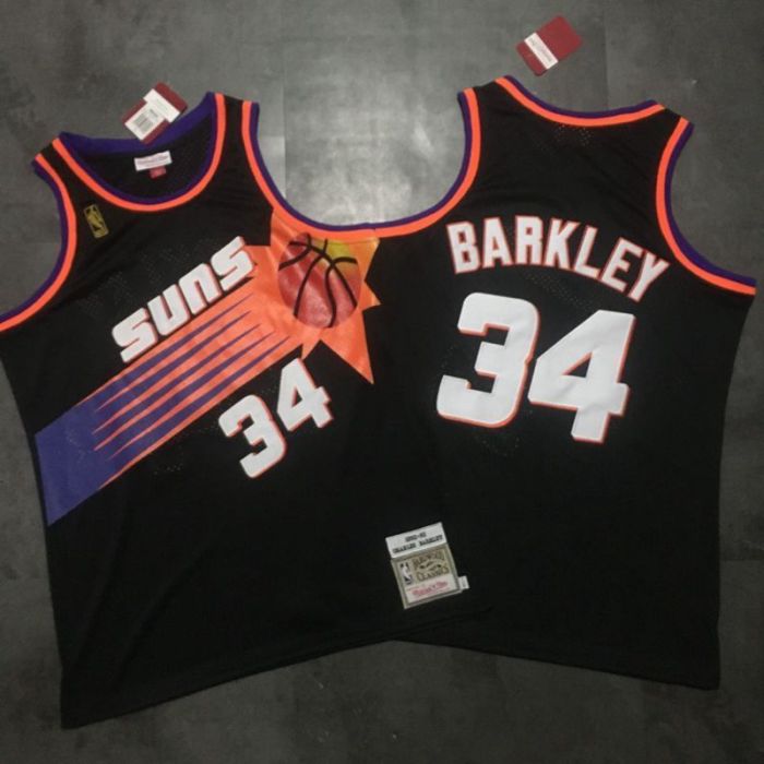 1992-1993 M&N Suns Barkley #34 Black Retro Top Quality Dense Embroidery NBA Jersey