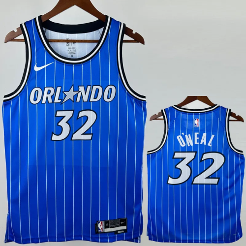 25-26 Magic O'NEAL #32 Blue Top Quality Hot Pressing NBA Jersey(条纹)