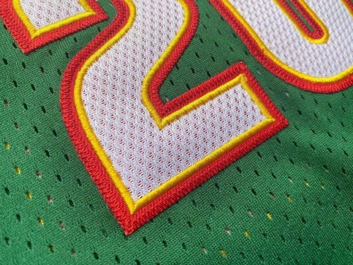 1995-1996 M&N Supersonics Peyton #20 Retro Top Quality Dense Embroidery NBA Jersey