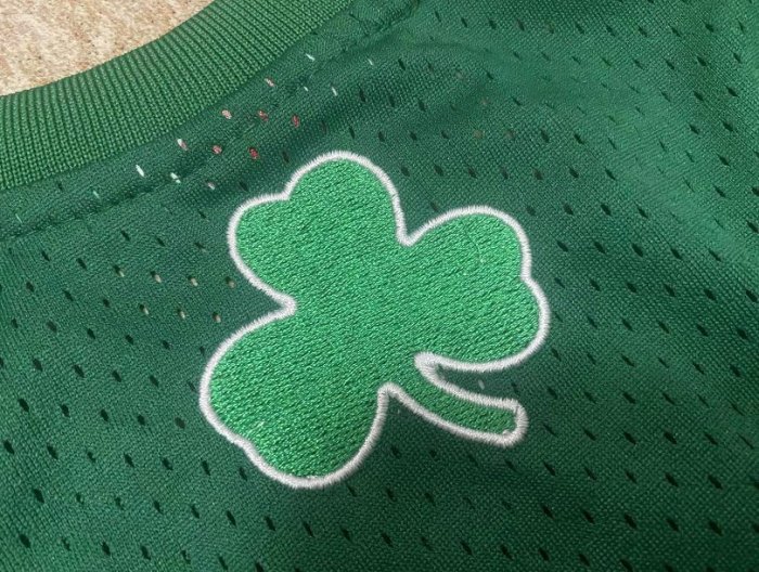 2012 M&N Celtics Garnett #5 Green Retro Top Quality Dense Embroidery NBA Jersey