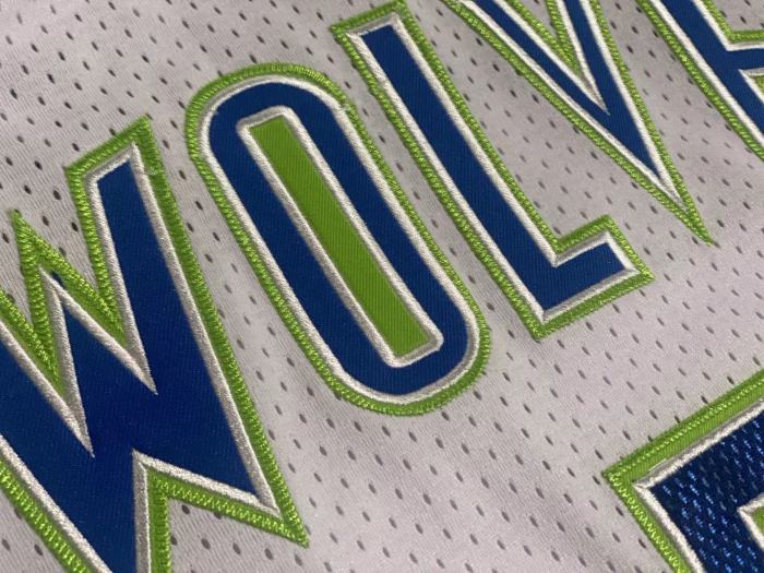 2023-2024 M&N Wolves Edwards #5 Retro Top Quality Dense Embroidery NBA Jersey