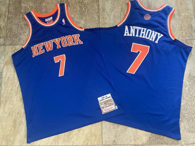 2012-2013 M&N The Knicks Anthony #7 Retro Top Quality Dense Embroidery NBA Jersey