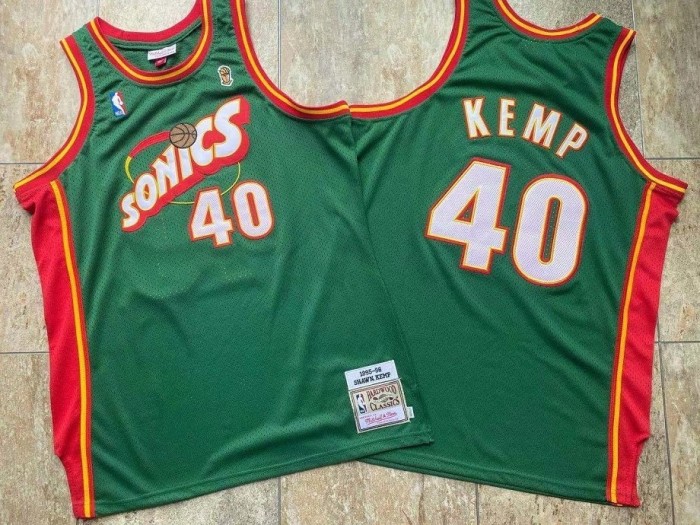 1995-1996 M&N Supersonics Camp #40 Retro Top Quality Dense Embroidery NBA Jersey