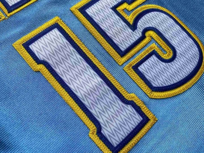 2003-2004 M&N Nuggets Anthony #15 Blue Retro Top Quality Dense Embroidery NBA Jersey