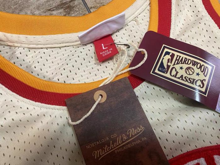 M&N Rockets Olajuwon #34 White Retro Top Quality Dense Embroidery NBA Jersey