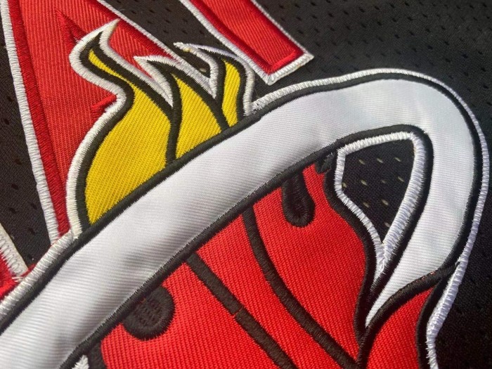 Heat BR Another #1 Black Retro Top Quality Dense Embroidery NBA Jersey