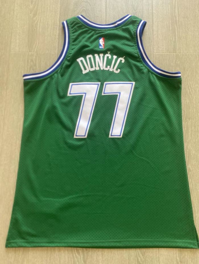 2018-2019 M&N Dallas Doncic #77Green Retro Top Quality Dense Embroidery NBA Jersey