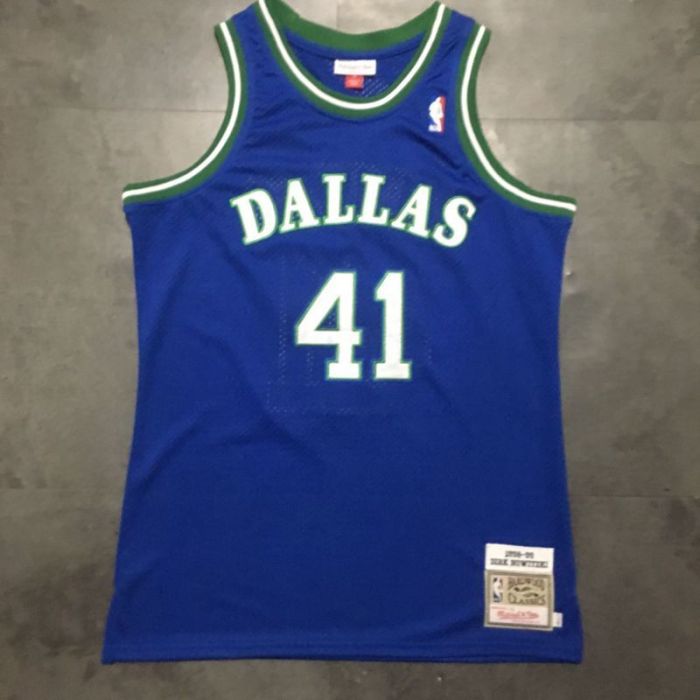 1998-1999 M&N Dallas Nowitzki #41 Retro Top Quality Dense Embroidery NBA Jersey