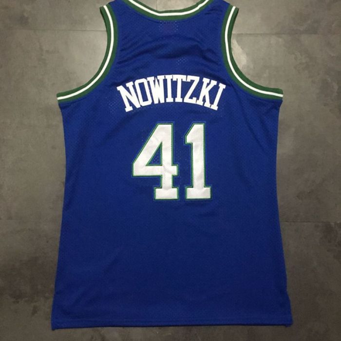 1998-1999 M&N Dallas Nowitzki #41 Retro Top Quality Dense Embroidery NBA Jersey