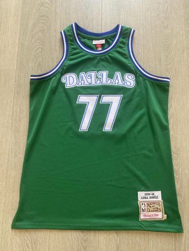 2018-2019 M&N Dallas Doncic #77Green Retro Top Quality Dense Embroidery NBA Jersey