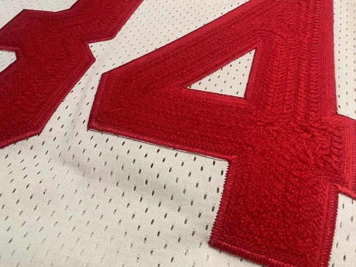 M&N Rockets Olajuwon #34 White Retro Top Quality Dense Embroidery NBA Jersey