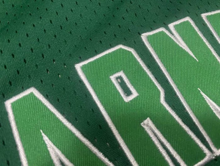 2012 M&N Celtics Garnett #5 Green Retro Top Quality Dense Embroidery NBA Jersey