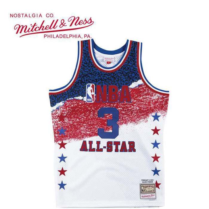 2003 M&N All Stars Iverson #3 Retro Top Quality Dense Embroidery NBA Jersey